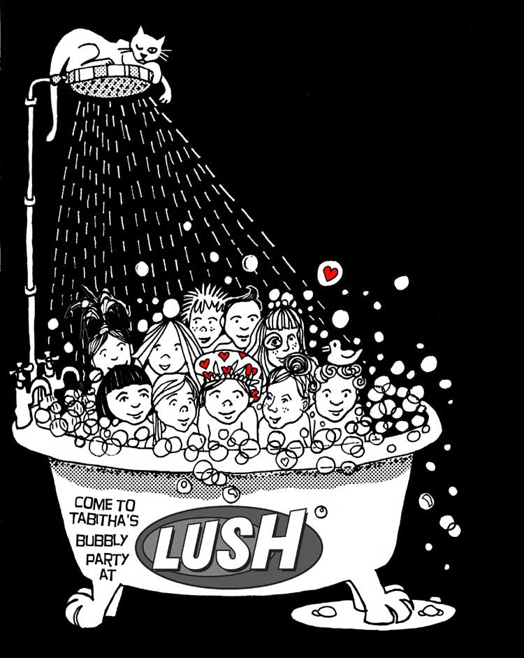 Lush party by Myfanwy Tristram