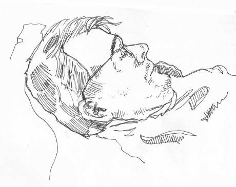 Resting husband, by Myfanwy Tristram