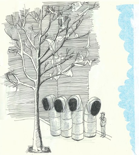 plastic in the tree by Myfanwy Tristram