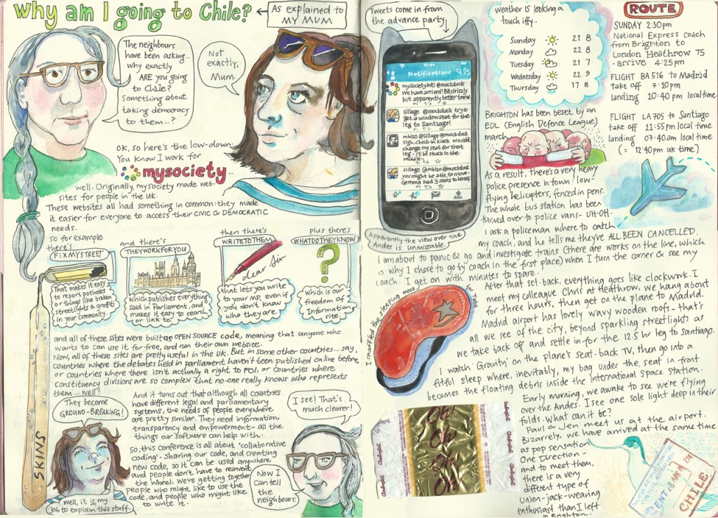 Santiago sketch diary by Myfanwy Tristram