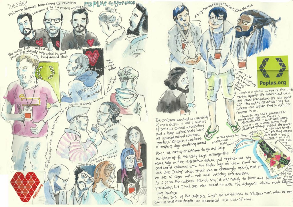 Santiago sketch diary by Myfanwy Tristram