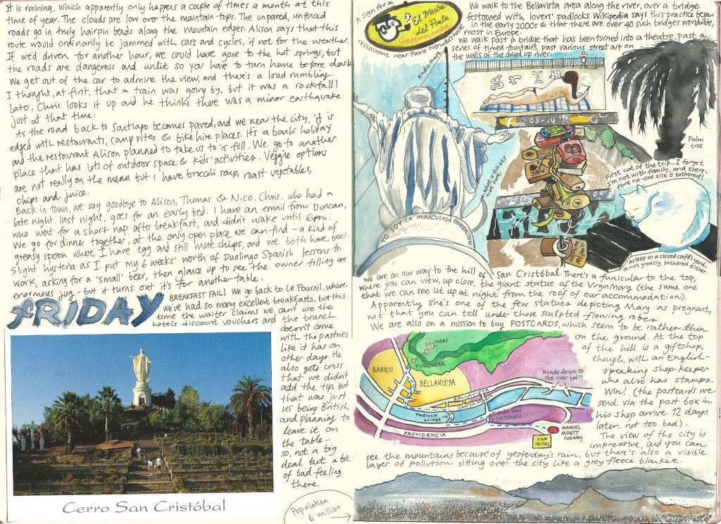 Santiago sketch diary by Myfanwy Tristram