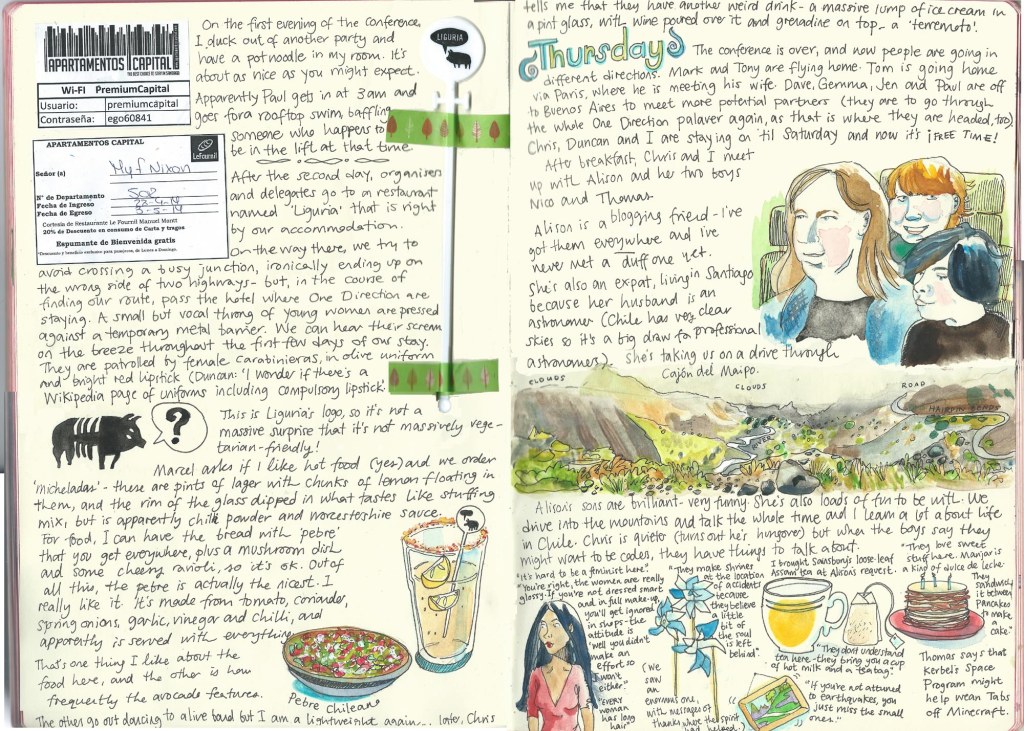 Santiago sketch diary by Myfanwy Tristram