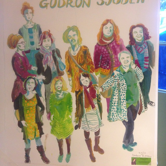 Gudrun Sjoden painting by Myfanwy Tristram