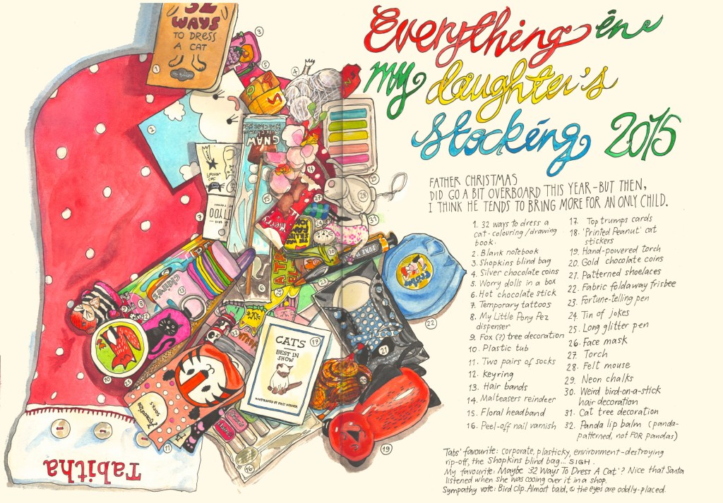 Everything in my daughter's stocking by Myfanwy Tristram