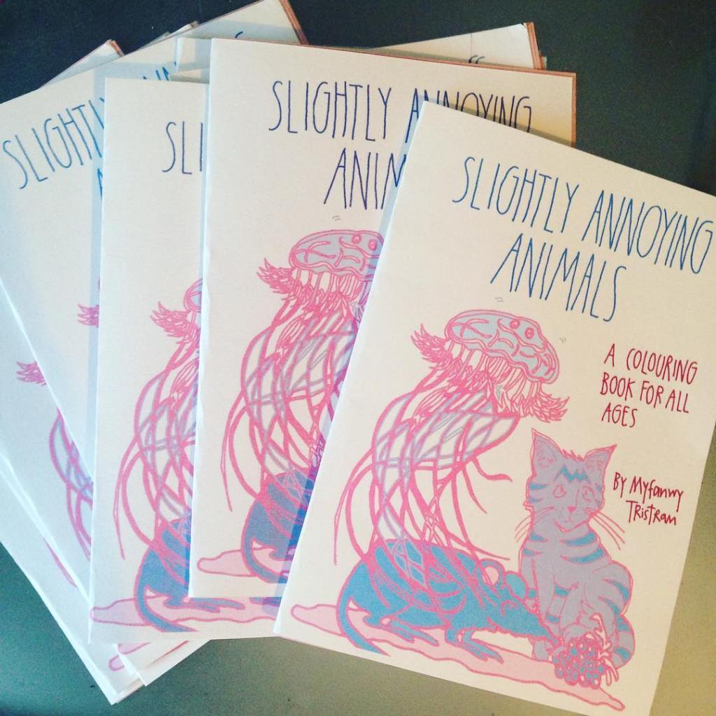 colouring book cover by Myfanwy Tristram