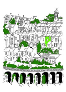 muesli mountain postcard by Myfanwy Tristram