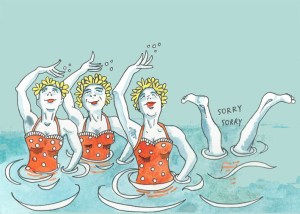 swimmers postcard by Myfanwy Tristram