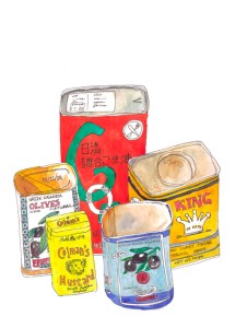 tins postcard by myfanwy tristram