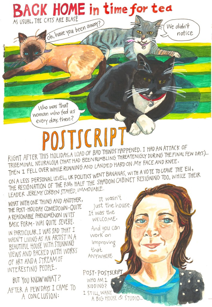 Totnes & Lyme Regis holiday sketch diary by Myfanwy Tristram