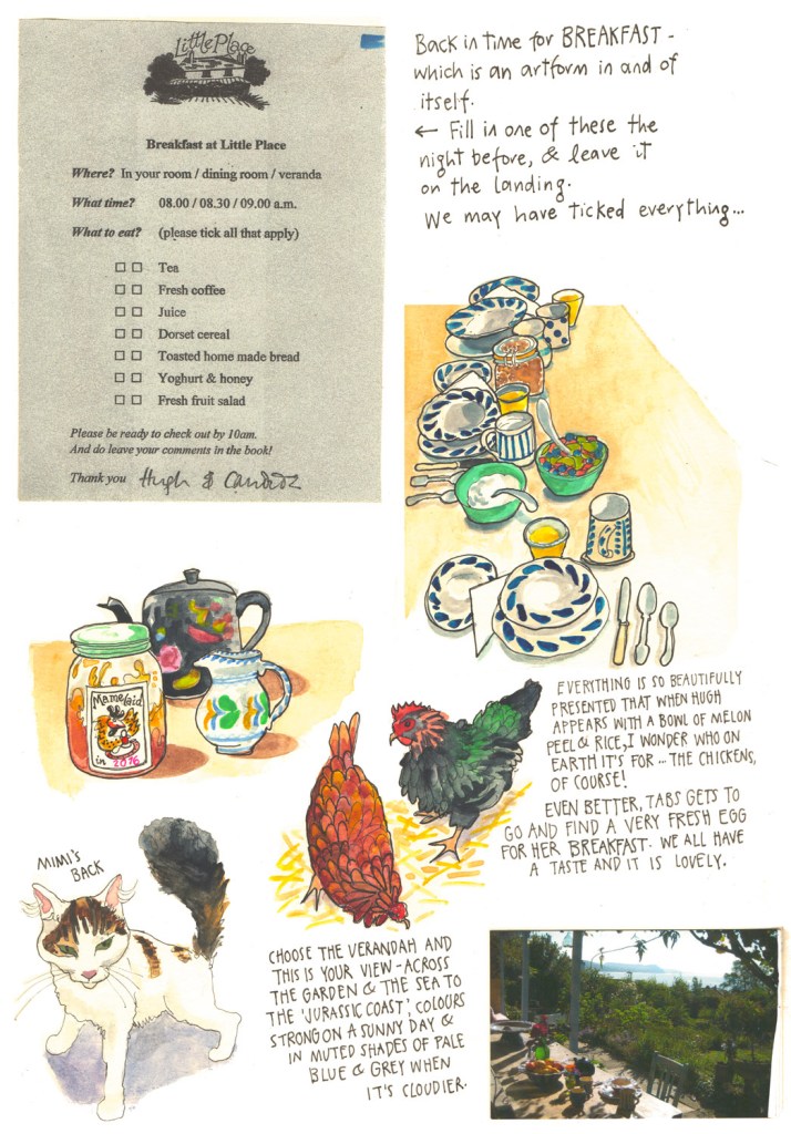 Myfanwy Tristram sketch diary - Totnes and Lyme Regis