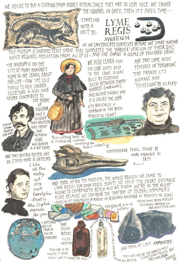 Myfanwy Tristram sketch diary - Totnes and Lyme Regis