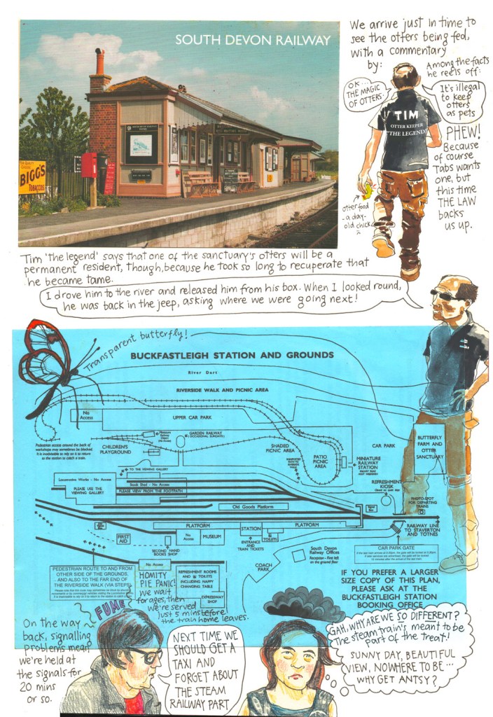 Totnes and Lyme Regis holiday sketch diary by Myfanwy Tristram