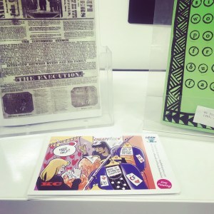 Draw The Line postcards in Leeds zine library