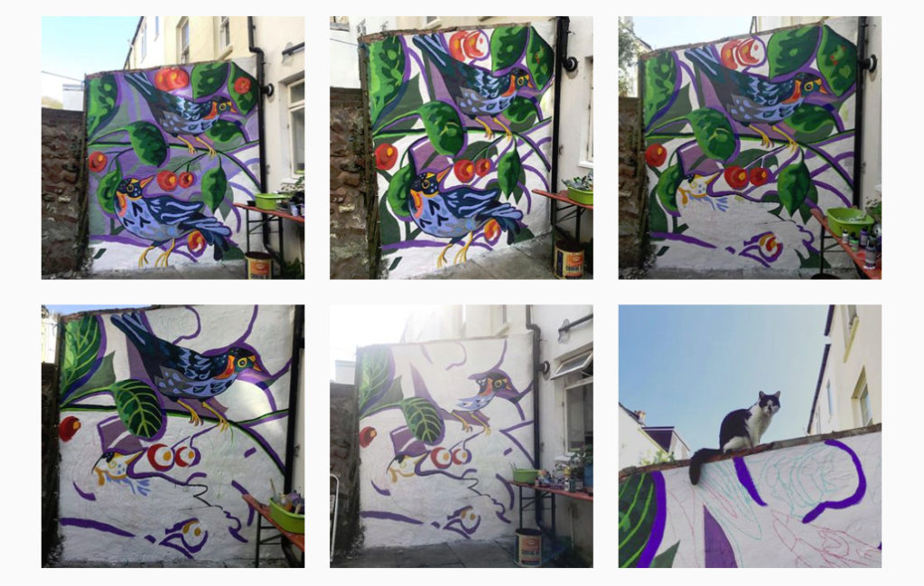 Myfanwy Trsitram instagram showing mural progress