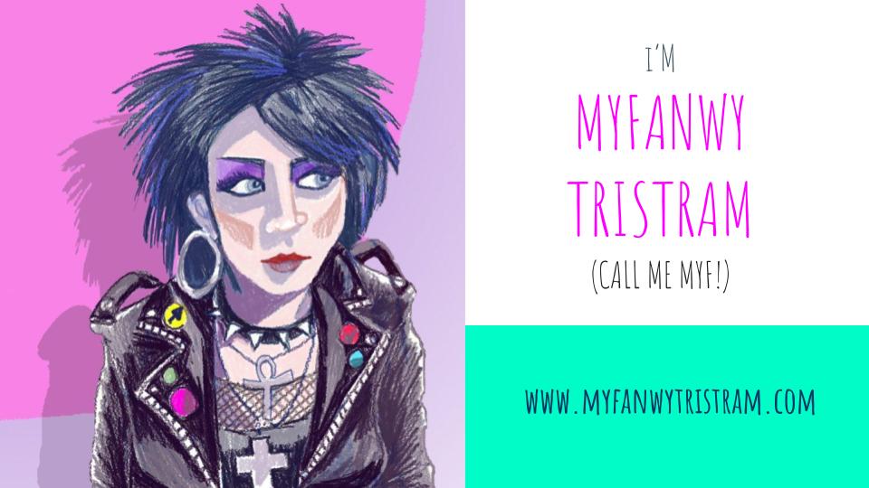 First slide of my talk - I'm Myfanwy Tristram, call me Myf