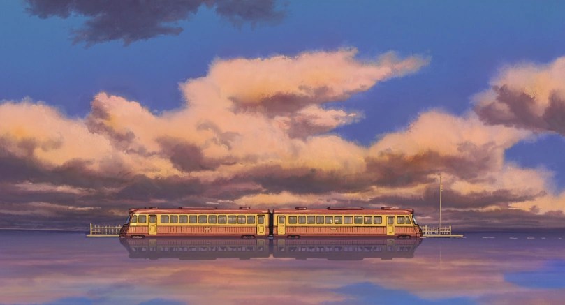 The train that goes through the sea in the anime  'Spirited Away'.